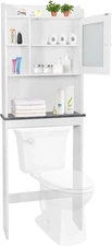 Over Toilet Bathroom Organizer 4-Tier over the Toilet Storage Cabinet with Adjus