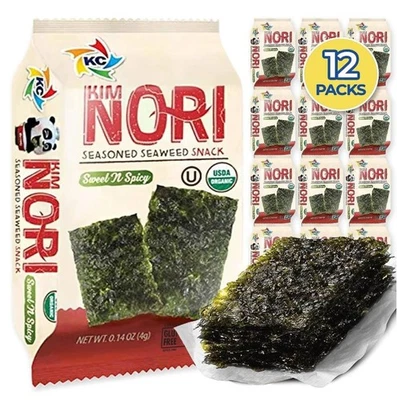 Organic Kimnori Seasoned Roasted Seaweed Snacks - 12 Pack Sweet Spicy Kim Nori   - Image 1 of 4
