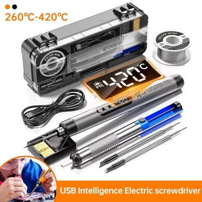 Cordless USB Digital Rechargeable Portable Soldering Iron Carrying Temperature