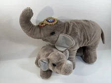Barnum and Bailey Mom & Baby Elephant Plush Circus The Greatest Show On Earth