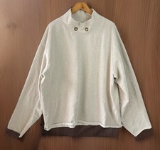 Kapital Japan Reverse Fleece Mock Neck Sweatshirt Size 3 L Beige Natural Cotton