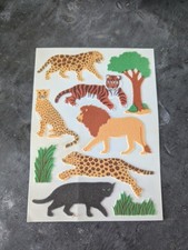 Vintage Sandylion Super Rare Fuzzy Maxi Sticker Sheet Retired Design Jungle Cats