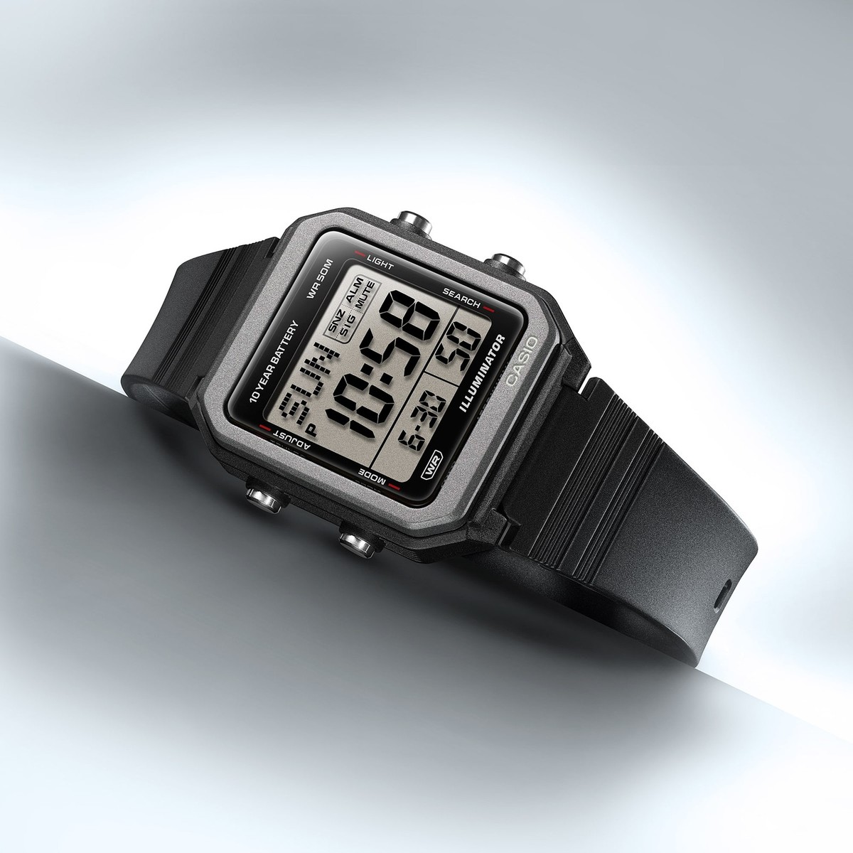 CASIO W-221H-1AV Watch - 10-Year Battery, World Time, Water