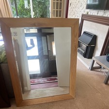 Rectangular Wall Mirror for Adults, Brown Wood Frame, Framed Design
