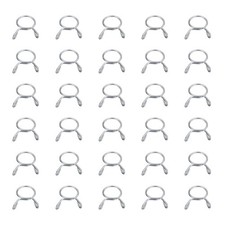 30Pcs 19mm ID 19mm Clamp Dia. Fuel Line Hose Clips Spring Clips, Blue White