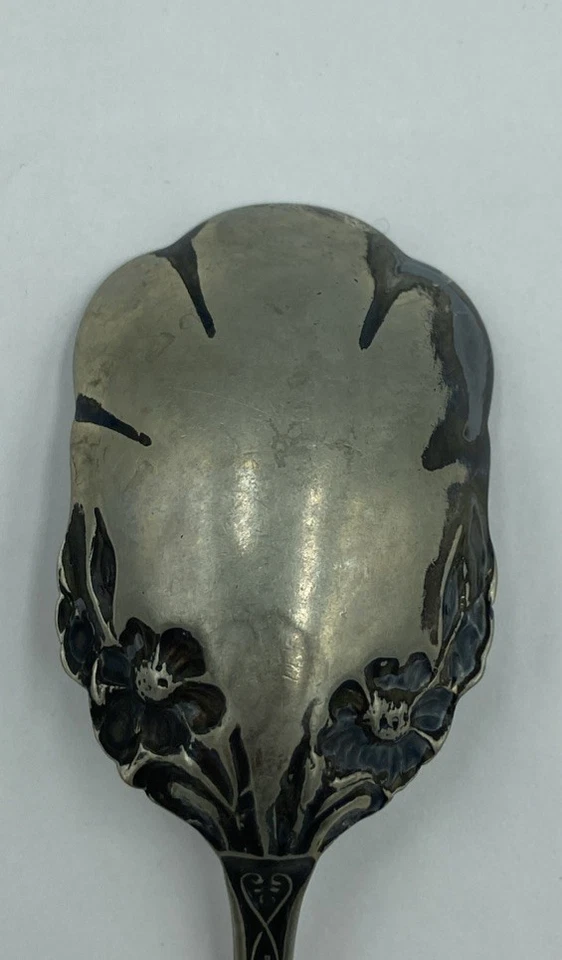 Антикварный Wm. Посеребренная столовая десертная ложка Rogers & Son 'Melrose' 1898 декоративная - Изображение 4 из 4