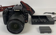 Canon Rebel XTi DSLR Camera W Canon EFS 18-55mm f/3.5-5.6 Lens Works Please Read