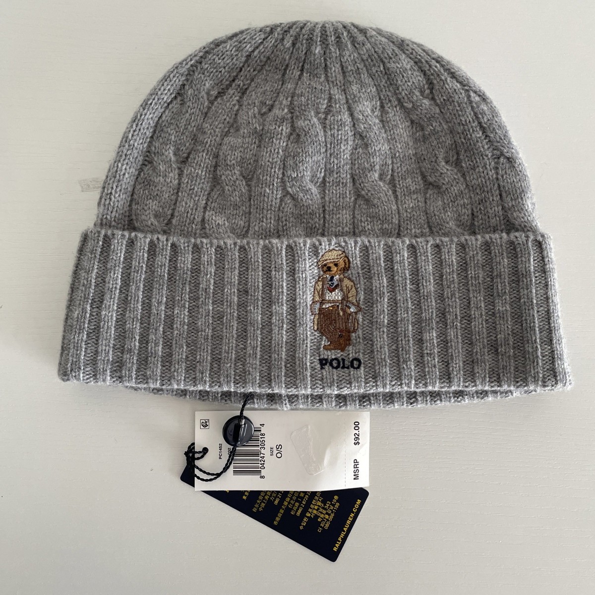 100% cotton ralph lauren ski bear embroidered beanie Polo Bear Rib-Knit Cotton Beanie main image 4