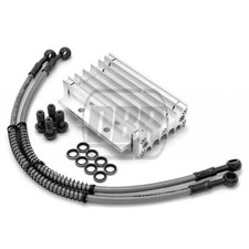 Silver CNC Alloy Pit Bike Oil Cooler YX140 Radiator Kit Engine 50-170cc Fitting