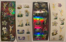4 Sheets Disney Fairies Fairy Tinkerbell Sparkly Holographic Scrapbook Stickers