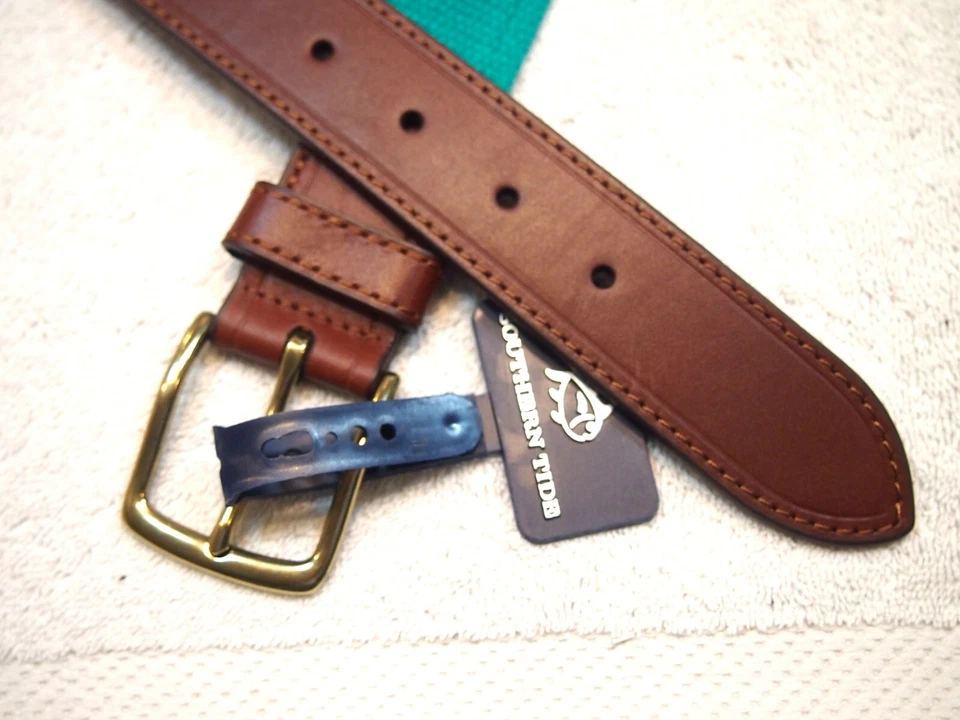 Southern Tide Needlepoint Embroidered Skipjack Belt Augusta Green NWT 32 $75 - Image 4 of 4