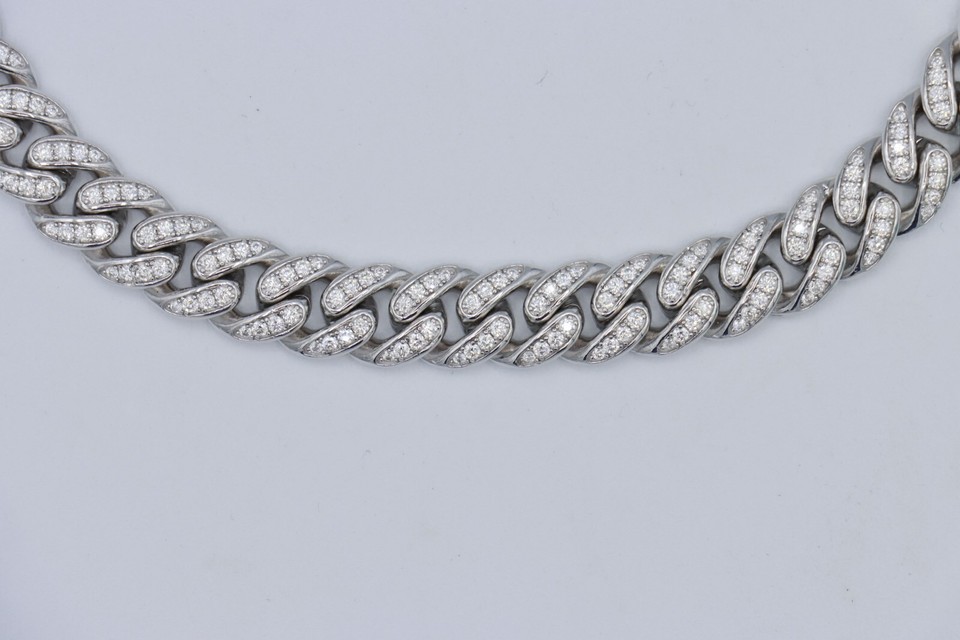 Sterling Silver Moissanite Miami Iced Out Cuban Link Chain 18" Long eBay