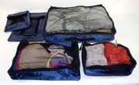Suitcase Organizers Set Of 5 Zippered Packers, Keep Things Neat, Nylon, Navy Suitcase Organizers Set Of 5 Zippered Packers, Keep Things Neat, Nylon, Navy