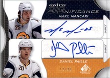 2008-09 SP Game Used Extra SIGnificance Mark Mancari Daniel Paille Auto /25