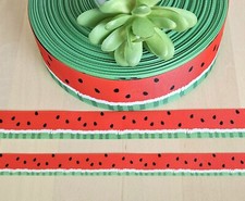 5/8, 7/8  1.5" 1 YD Watermelon Grosgrain Ribbon Fruit Picnic Summer Crafts