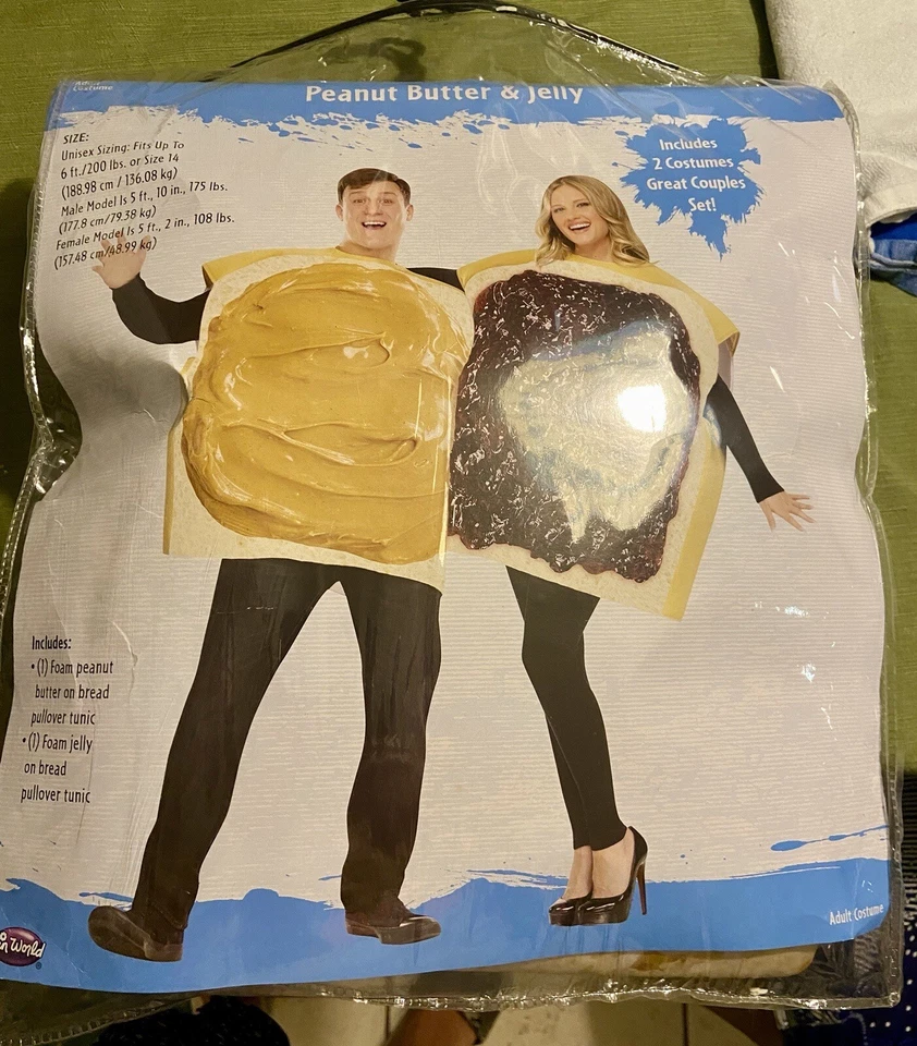 Funworld Adult Couples Costume 2pc Peanut Butter & Jelly Tunic One Size Fits All - Image 2 of 3
