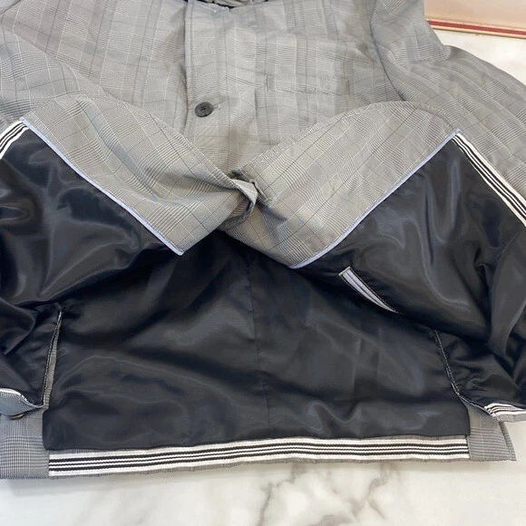 JF J.Ferrar Slim Fit Glen Plaid Jacket Men’s XL Black White Plaid Performance - product detail image 11