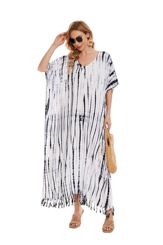 Beautybatik Hippie Tie Dye Kaftan Loungewear Maxi Plus Size Long Dress XL to 4X - Picture 148 of 176