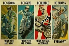70's Evel Knievel WORDS TO LIVE BY POSTER 24 X 18 Inches Nice!