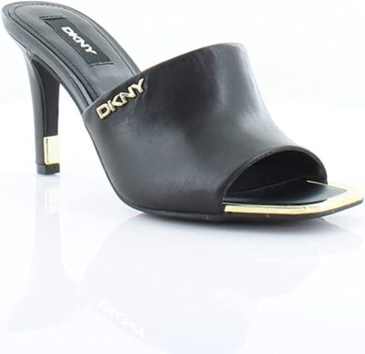 NEW DKNY 100% Leather Women's Open Toe Fashion Pump Heel
