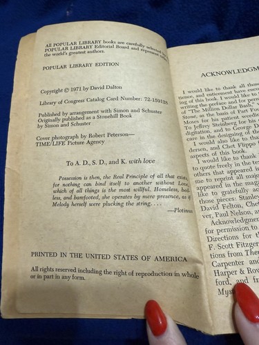 “Janis” Biography Paperback Book by David Dalton-Pub by Popular Library 1971 - Bild 5 von 9