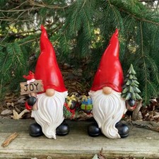 Gnome Christmas Holiday Decoration, Set of 2, 9  Tall
