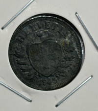 1945 Switzerland 2 Rappen Coin