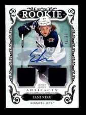SAMI NIKU 2018/19 UD ARTIFACTS ROOKIE DUAL JERSEY RELIC AUTO #46/99 BF1567