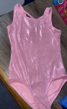 Beautiful Justice Sz 12 Shimmering Pink Ballet Dance Leotard Guc