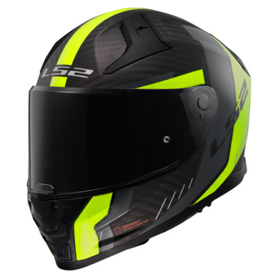 LS2 FF811 VECTOR II CARBON FIBRE ECE22.06 FULL FACE MOTORBIKE HELMET GRID YELLOW