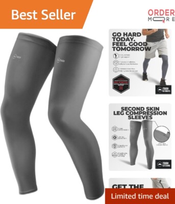 Full Leg Compression Sleeves Men Women UV Protection Moisture-Wick Sports