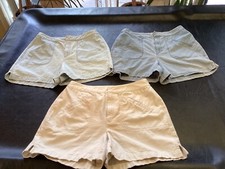 Vtg LIZ CLAIBORNE Orig. Shorts Lt Blue/Beige/Blue Cotton 32 Wx15 L Sz. 12 U PICK