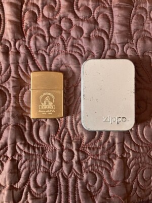 vintage Zippo E-XIII Brass 10th Anniversary cigarette lighter gets spark Rare