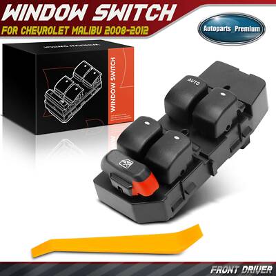 Front LH Power Window Switch for Chevy Malibu 2008-2012 w/o One Touch Open/Close