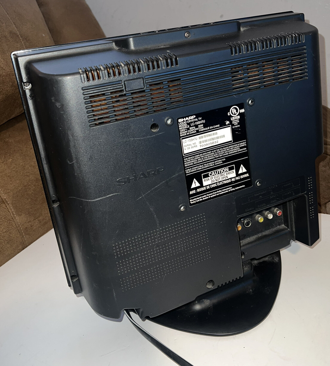 Sharp Liquid Crystal TV LC15SH7U 15” Wide Black LCD TV Retro Gaming