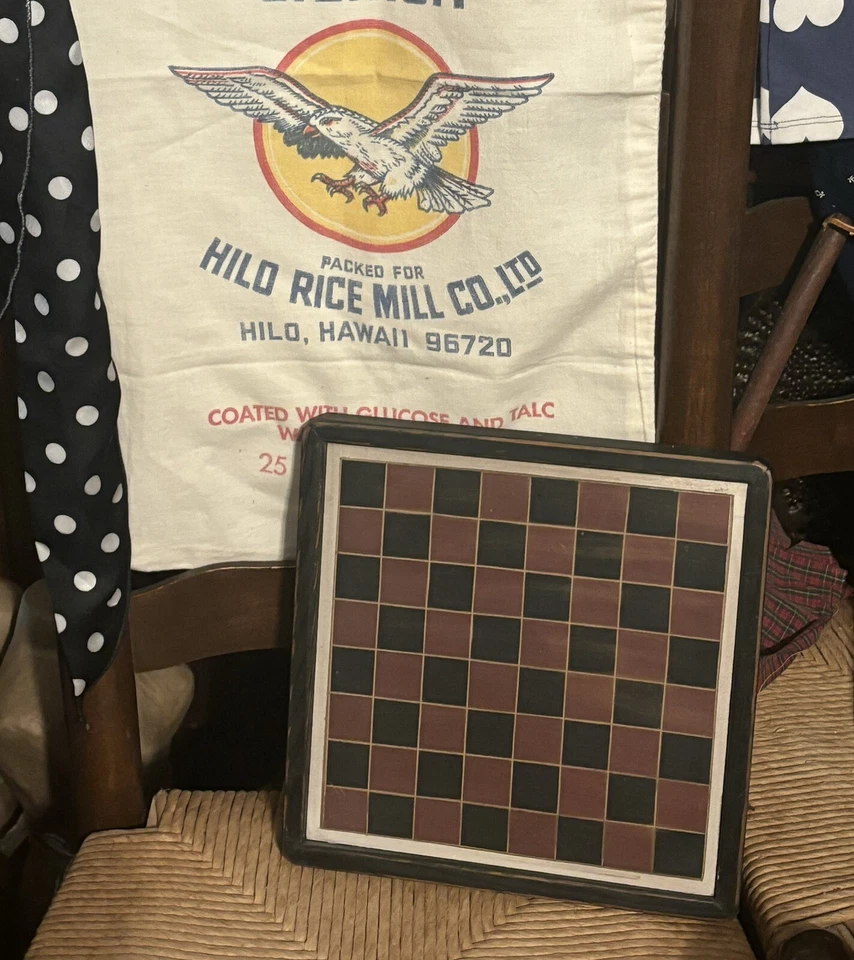Country Farmhouse Primitive Style Wood Wooden Checker Game Board READY TO HANG! - Image 2 of 4