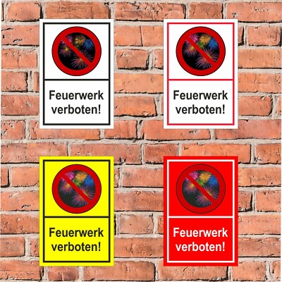 Feuerwerk Verboten-Schild Von Melis – Wetterfester Aufkleber 15x10cm, Made In Germany
