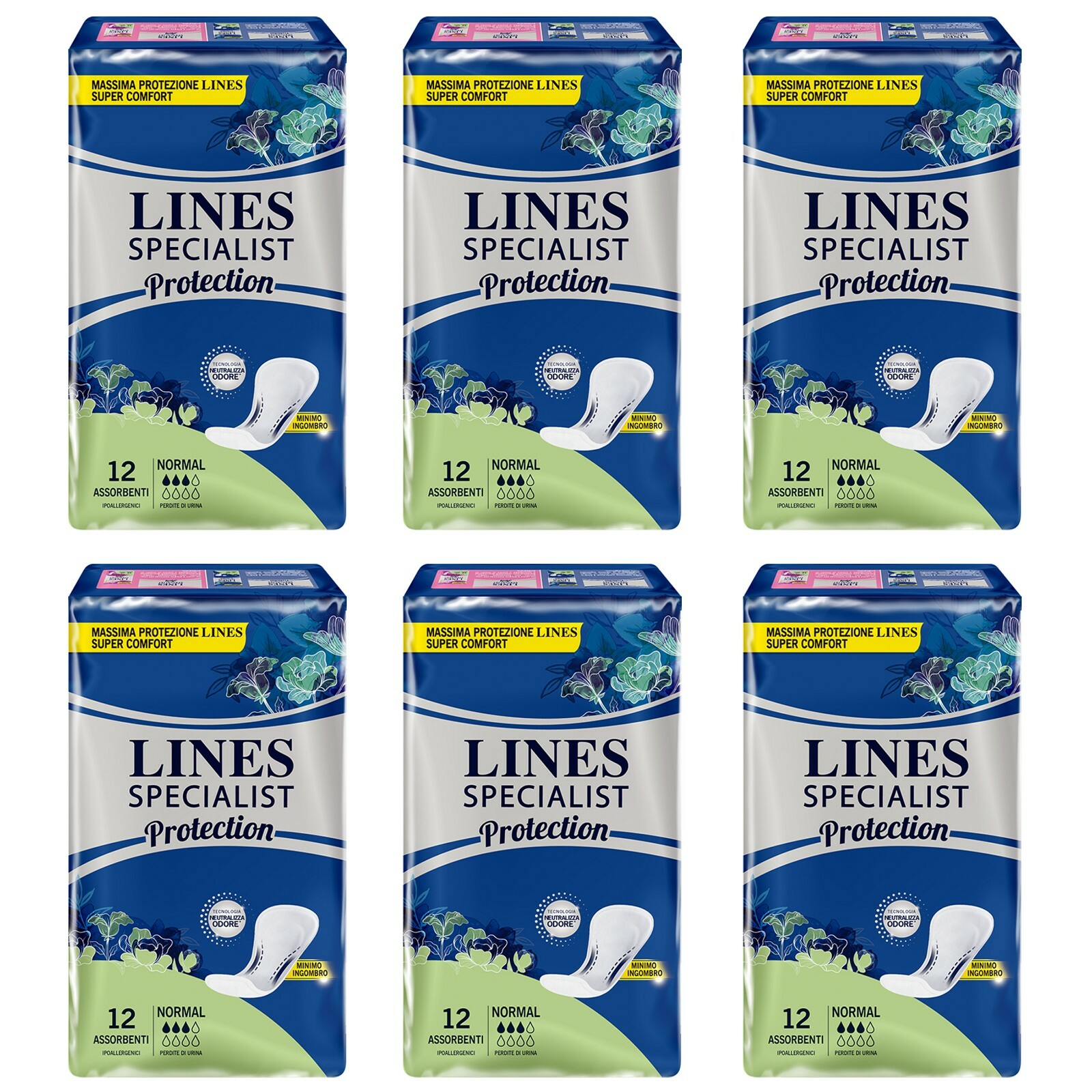 72 assorbenti LINES SPECIALIST PROTEC. Assorbenti NORMAL perdite di urina