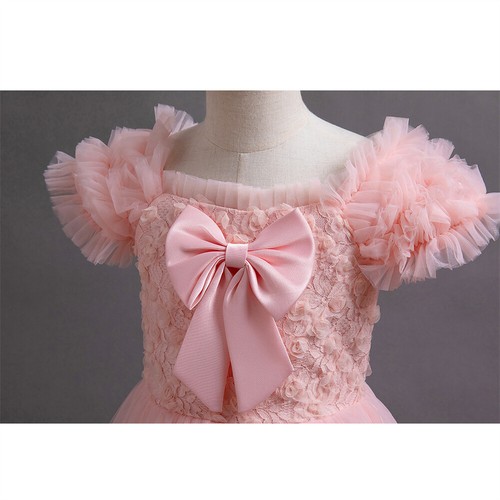 Flower Girls Kids Princess Long Dress for Wedding Bridesmaid Christmas Ball Gown - Picture 8 of 57
