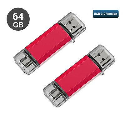 Red 2pcs 32GB USB3.0 Flash Drive Thumb U Disk Memory Stick Pen PC Laptop Storage