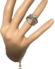 David Yurman Sterling Silver Wide Crossover Cable Diamond Ring