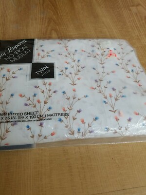 Vintage Lady Pepperell Twin Floral Fitted Muslin New