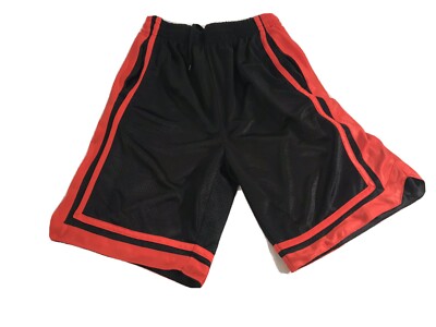Men's Basketball Gym Red Black Shorts Drawstring Pockets