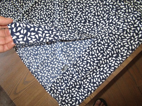 NWT Paris Sunday Blue & White Skirt Sexy Front Slit Size L Polyester hidden zipp - Picture 3 of 5