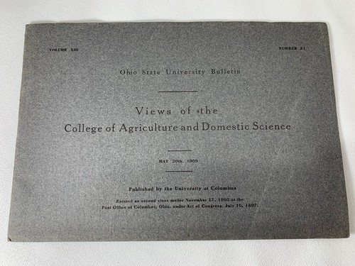 1909 OSU Bulletin College Of Agriculture & Domestic Science Vol.XIII No.21