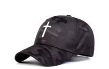 Catholic Christian Cross Jesus White Black Cap Hat Baseball Camo Camouflage