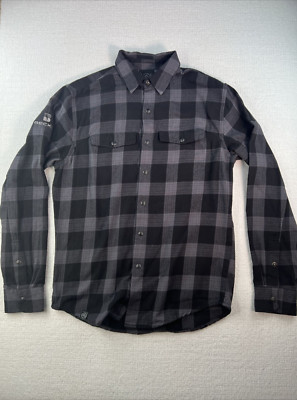 Stormtech Snap Button Down Performance Flannel Mens Small Plaid (Becks Logo)