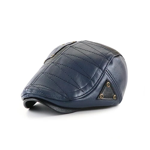 Cappello uomo pelle PU Cabbie Ivy berretto newsboy golf piatto Gatsby guida retrò - Foto 14 di 20