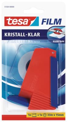tesa tesafilm Klebeband kristall-klar 33m x 15mm farblos 1 St + Abroller Premium