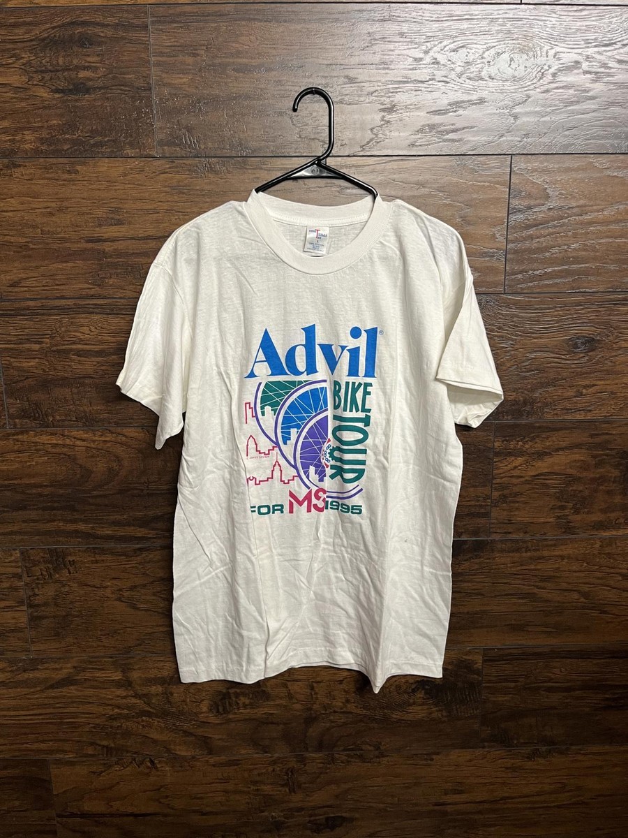 Vintage Advil T-shirt Bike Tour for MS 1995 Single Stitch -L